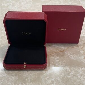 Cartier Red and Gold Jewelry Bracelet Box